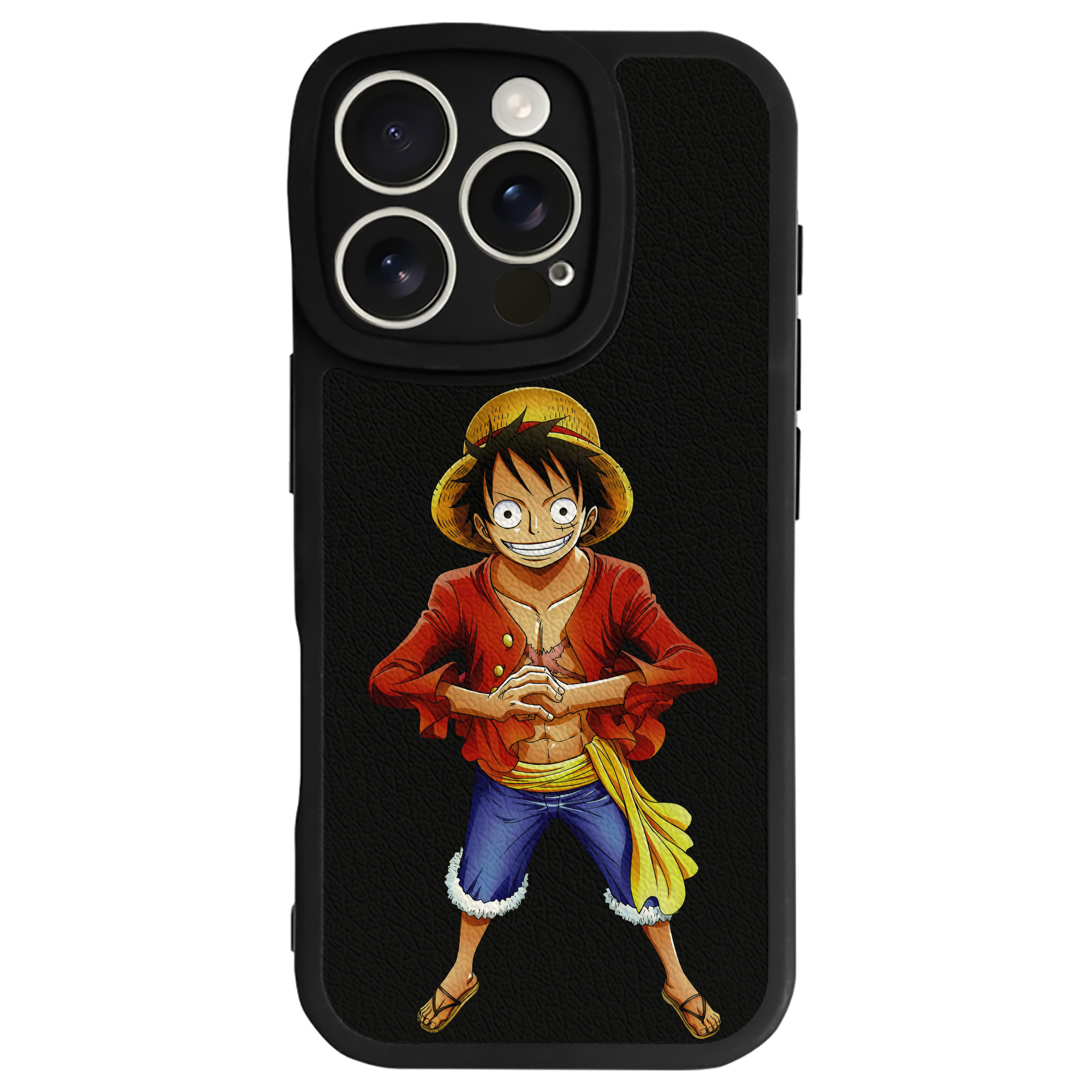 （画像用） ワンピース モンキー・D・ルフィ ONE PIECE Monkey D. Luffy 【iPhone 16シリーズ対応】シリコンスマホケース（レザー調） 材質：シリコン